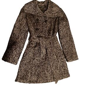 Used and in great shape DKNY coat - black and white - size 2